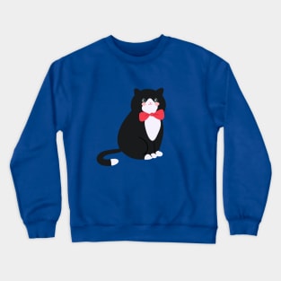 Tuxedo Cat with a Smart Bow Tie Crewneck Sweatshirt